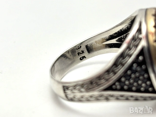 Мъжки Сребърен Пръстен "Версаче" (проба 925)- 12,26 грама, снимка 7 - Пръстени - 53903145