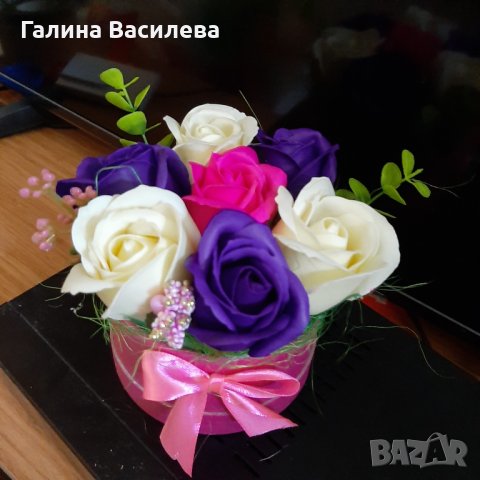 Букет от сапунени рози , снимка 6 - Подаръци за жени - 36791348