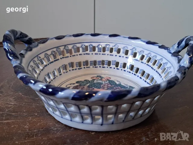 ажурна немска порцеланова фруктиера с дръжки   18/4, снимка 2 - Аксесоари за кухня - 49162950