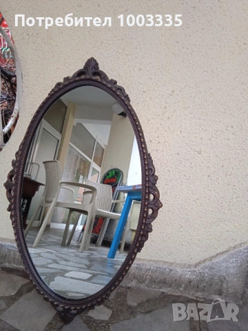 Старо бароково огледало с метална рамка, отлично , снимка 6 - Антикварни и старинни предмети - 52891574