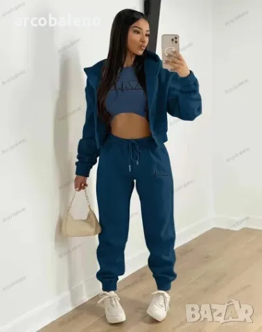 Дамски моден есенно-зимен комплект от три части, 10цвята , снимка 16 - Комплекти - 47636847