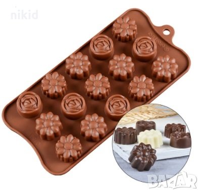 роза маргаритка маргаритки цветя силиконов молд форма декорация фондан шоколад бонбони желе гипс