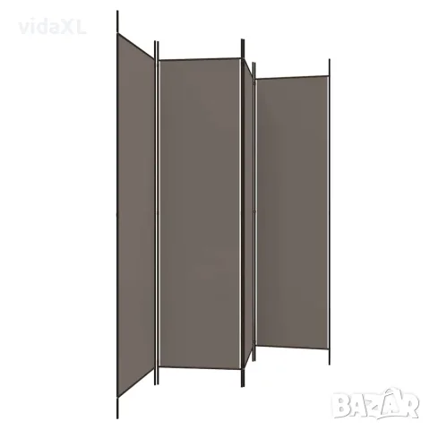 vidaXL Параван за стая, 4 панела, антрацит, 200x200 cм, текстил, снимка 4 - Паравани - 56147179