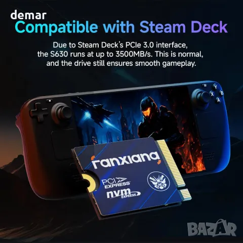 fanxiang S630 SSD 500GB M.2 2230 NVMe PCIe Gen4 вътрешен SSD, до 4850 MB/s, снимка 3 - Твърди дискове - 50272640