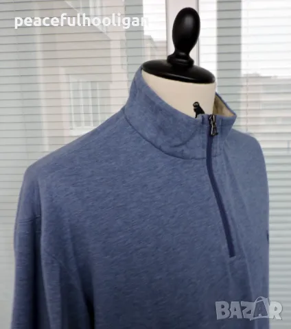 Polo Ralph Lauren Men`s Blue Melange Long Sleeve 1/4 Zip Sweatshirt Size XL/XXL, снимка 5 - Блузи - 49034290