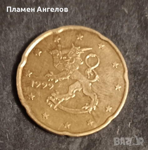 Рядка монета от 20 евроцента-1999 г. , снимка 2 - Нумизматика и бонистика - 52418771