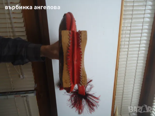 Бъклица, дървена,ръчно рисувана, шарки с пирограф, снимка 8 - Колекции - 49695912