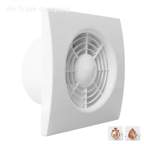 QS/ Ø120HT BB – Вентилатор за баня с клапа, сачмени лагери, таймер и датчик за влага