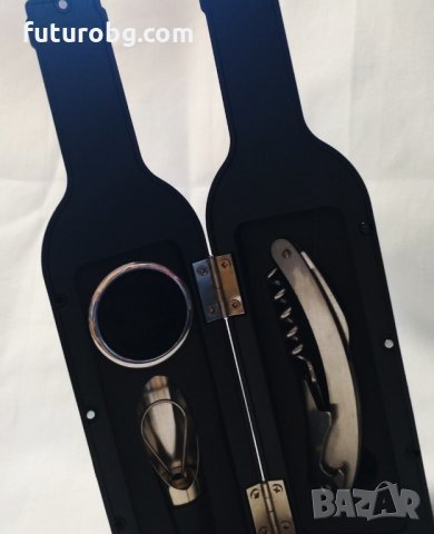 Комплект от 3 аксесоара за вино - във форма на бутилка., снимка 2 - Подаръци за мъже - 31787139