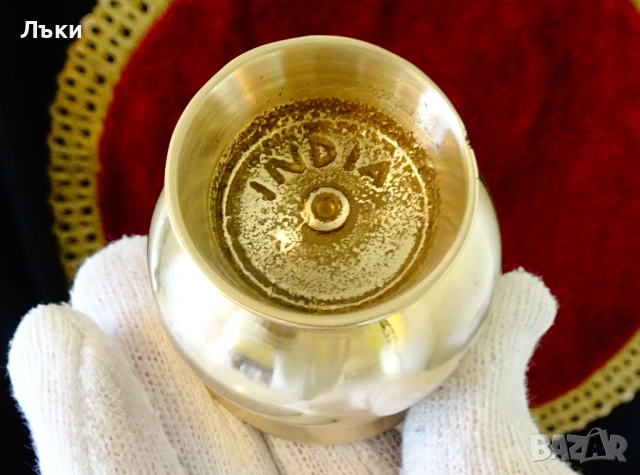 Бронзова чаша на столче,за ракия,ликьор., снимка 4 - Антикварни и старинни предмети - 54168536