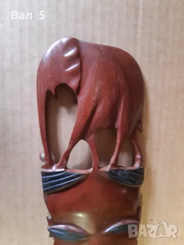 Стара африканска маска - ръчно изработена, снимка 3 - Антикварни и старинни предмети - 49797449
