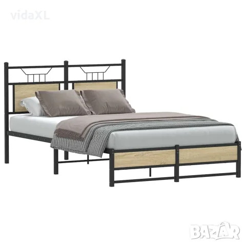 vidaXL Рамка за легло без матрак сонома дъб 120x200 см инженерно дърво, снимка 1 - Спални и легла - 56147573