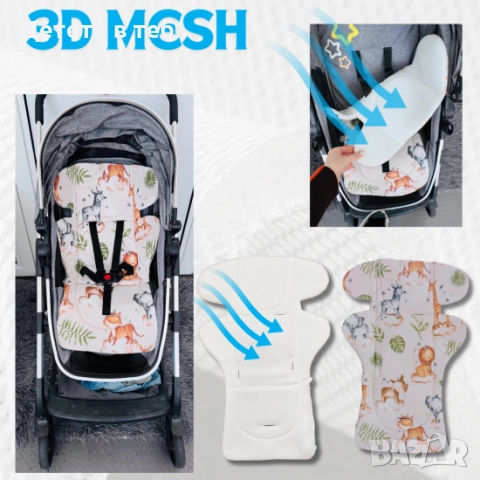 Постелка против изпотяване с уши 3д меш Африка, снимка 1