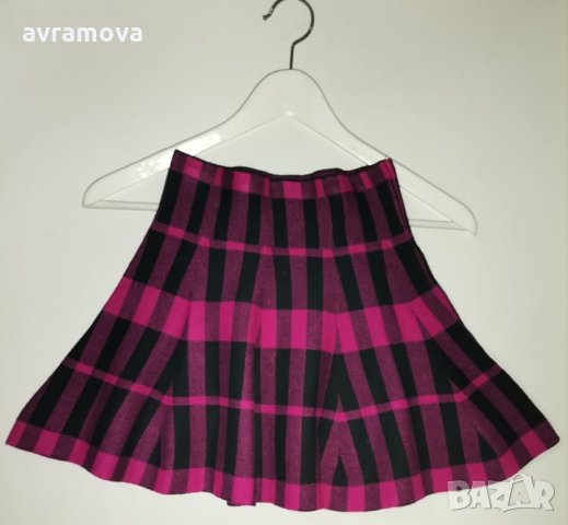 Miss Azur пола розово-черно каре – М размер, момиче, снимка 1 - Детски рокли и поли - 34007859