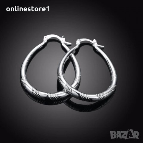 Сребърни обеци - Халки Бохемия 925 Код BH329, снимка 3 - Обеци - 29651444