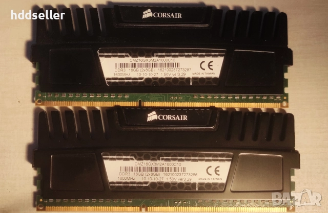 RAM DIMM Corsair 2x8GB DDR3 1600Mhz , снимка 2 - RAM памет - 52788157