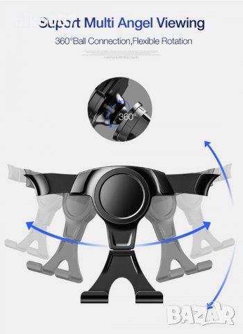 Универсална стойка за телефон за автомобил-кола-iPhone-Xiaomi-Samsung и др, снимка 5 - Аксесоари и консумативи - 30603727