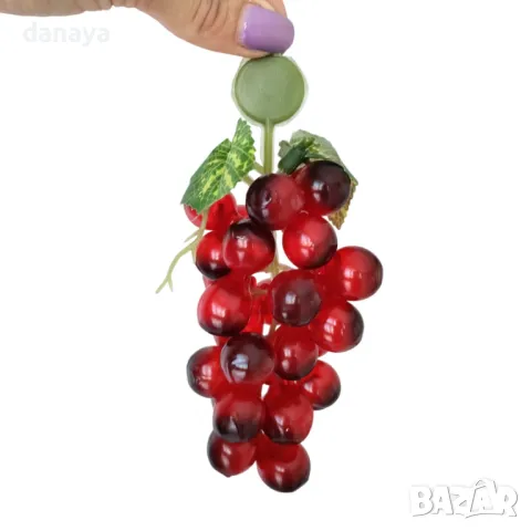 5843 Изкуствено грозде за декорация с магнит, 15 см, снимка 5 - Изкуствени цветя - 50131503