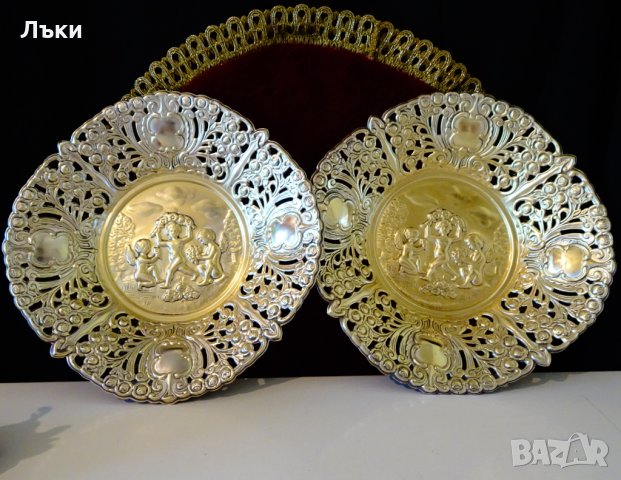 Посребрена фруктиера Ангели,барок. , снимка 7 - Антикварни и старинни предмети - 34562786