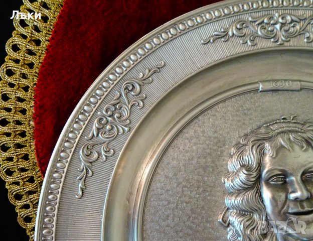 Калаена чиния Циганката Frans Hals,пано от калай. , снимка 3 - Антикварни и старинни предмети - 37054275