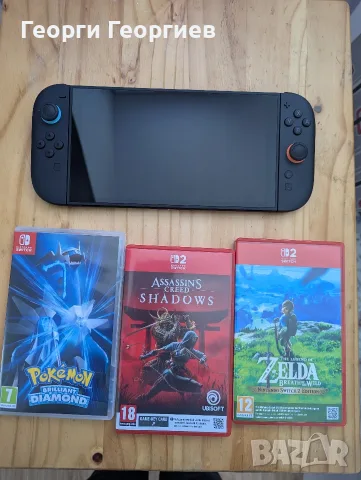 Nintendo Switch 2 + 3 игри + калъф