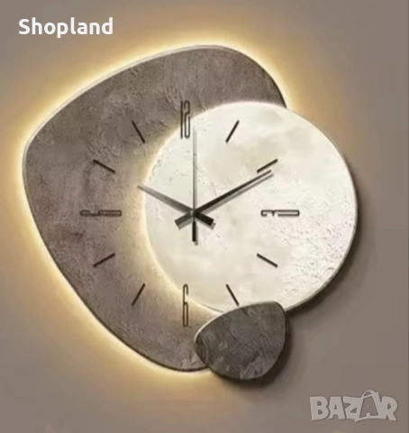 Декоративен стенен часовник с LED осветление