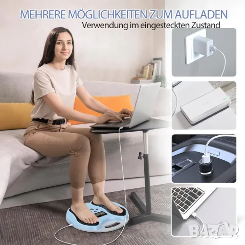 Безжичен масажор за крака, EMS за стимулиране на кръвообращението, снимка 4 - Масажори - 49969845