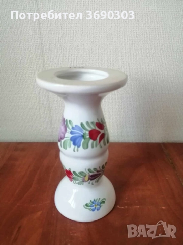 Порцеланов свещник ръчно рисуван, цена 5 лв, снимка 3 - Декорация за дома - 51674009