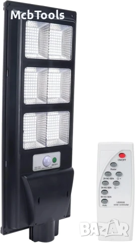 Улична соларна лампа със соларен панел и стойка 300W, 15 000mAh, 6500K, снимка 3 - Соларни лампи - 50789438