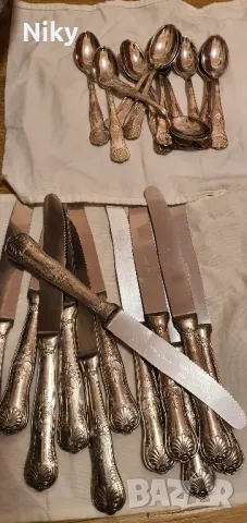 Посребрени прибори 800 arg 48 части , снимка 10 - Прибори за хранене, готвене и сервиране - 47512550