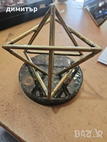 Ръчно изработен оргонитен Merkaba енергиен генератор – Sacred Geometry, 402 г