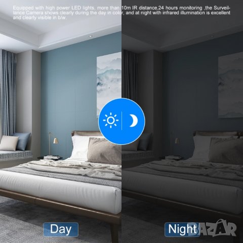 Камера за видеонаблюдение през телефон, охранителна камера Бебефон, въртяща камера, микрофон, Yoosee, снимка 8 - IP камери - 31621443