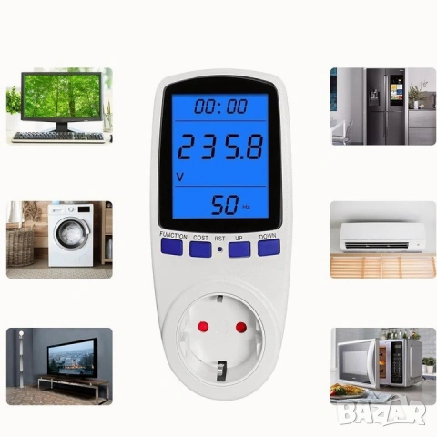 НОВ Многофункционален 7 в 1 Електромер/Ват/Волт/Амперметър Sinotimer, снимка 10 - Друга електроника - 24567188