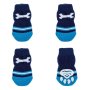  Противохлъзгащи чорапи за кучета на сини райета - 4 бр.
