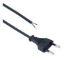 Захранващ кабел черен с щепсел плосък/2 жила 1,5m 220V 6A
