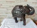 Стара фигура на слон - дърво - дърворезба - 37/27см, снимка 4