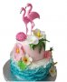 Фламинго на клечка пластмасов топер фигурка за торта 
