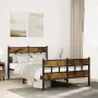 vidaXL Метална рамка за легло, без матрак, опушен дъб, 120x200 см, снимка 2