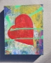 Сърце, картина, платно, арт, heart, love, painting, снимка 3