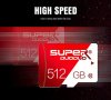  512GB Micro SD карта SUPERDUODUO, клас 10, с адаптер, снимка 3