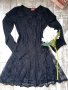 Черна елегантна дантелена парти рокля , снимка 3