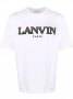 LANVIN White Embroidered Logo Мъжка Тениска size S, снимка 2