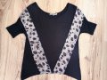 Дамска тениска Bershka,  size S, 100%вискоза, с тюл с леопардови мотив, като нова, снимка 1