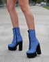Боти на ток - син деним с черно ходило, снимка 3