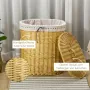 HOMCOM Кош за пране, изработен от върбова ракита, кутия за пране, плетен колектор за пране , снимка 6