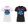 Нова дамска тениска с героя Стич (Stitch) в бял или черен цвят , снимка 1