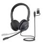 Кабелни слушалки NUROUM HP21 с два микрофона, USB-A/USB-C и заглушаване, снимка 2