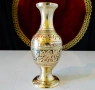 Бронзова ваза за една роза,клетъчен емайл,печат. , снимка 1
