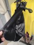 Промо !NUNOO Черна чанта от САТЕН + дръжки от естествена кожа ( в интернет сайтове 149€ ), снимка 7