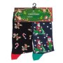 2 чифта Мъжки Коледни чорапи с Дядо Коледа и бисквитки, 41-46н, снимка 2